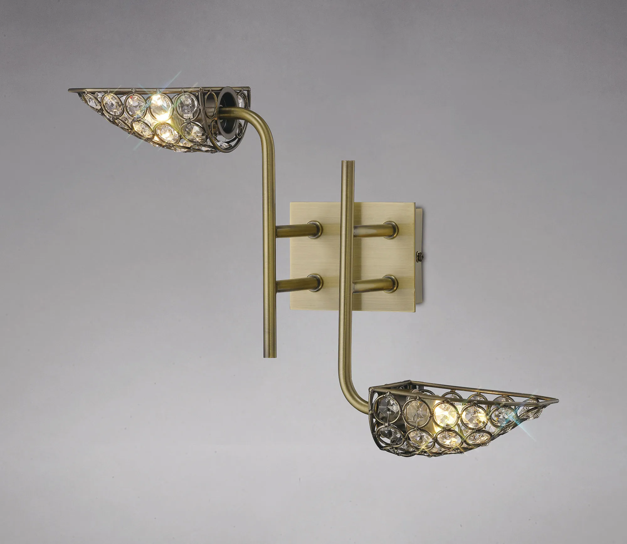 Ashton Crystal Wall Lights Diyas Armed Wall Lights